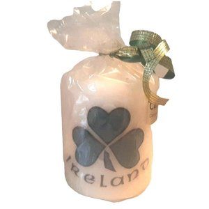 4 Inch Pillar Candle  Ireland Carrigcraft Carrigaline Co Cork Shamrock Clover